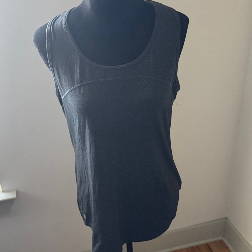 Athleta dark gray racer back Women's Sleeveless Top workout yoga Sz L